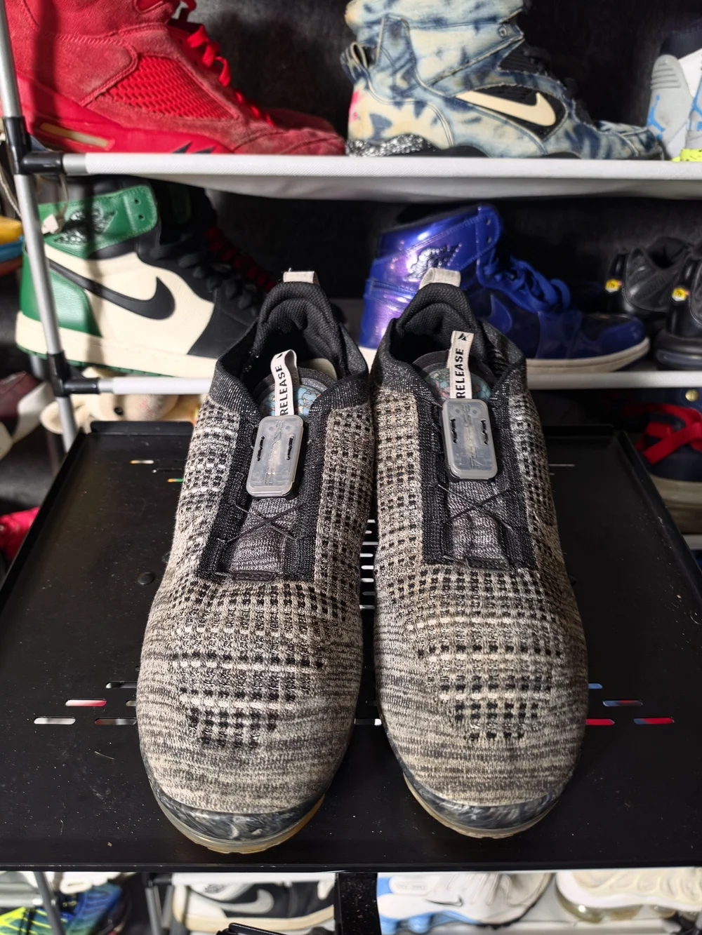 🔥 Nike Air VaporMax Flyknit Utility Men’s Size 12 Well Worn Sneakers Black/Gray